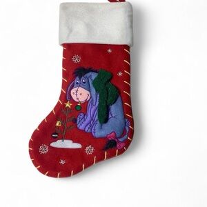 Vintage Disney Store Eeyore Felt 3D Plush Christmas Stocking 17" Winnie the Pooh